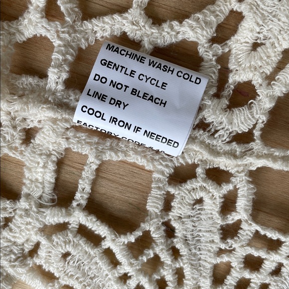 Rebellion Cream Boho Crochet Long sleeve Sweater Cardigan - Picture 10 of 11